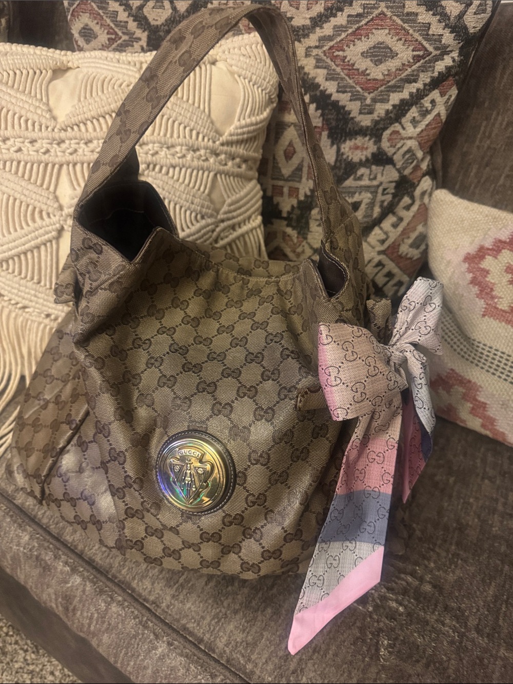 Gucci Brown GG Canvas Shoulder Bag